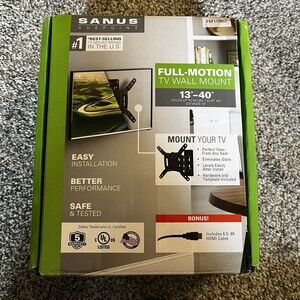 SANUS Full-Motion TV Mount for 13"-40" NO HDMI cable